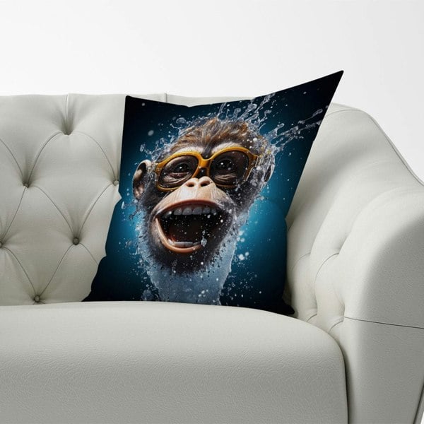 Warren Reed Splashart Cheeky Chimp Face Cushions