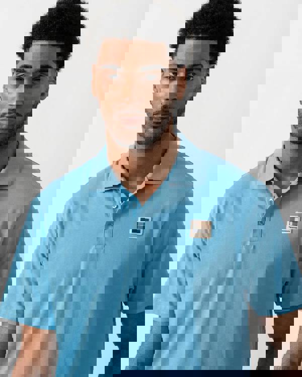 Aquascutum Mens Stretch Piquet Badge Polo Shirt - Avio 18