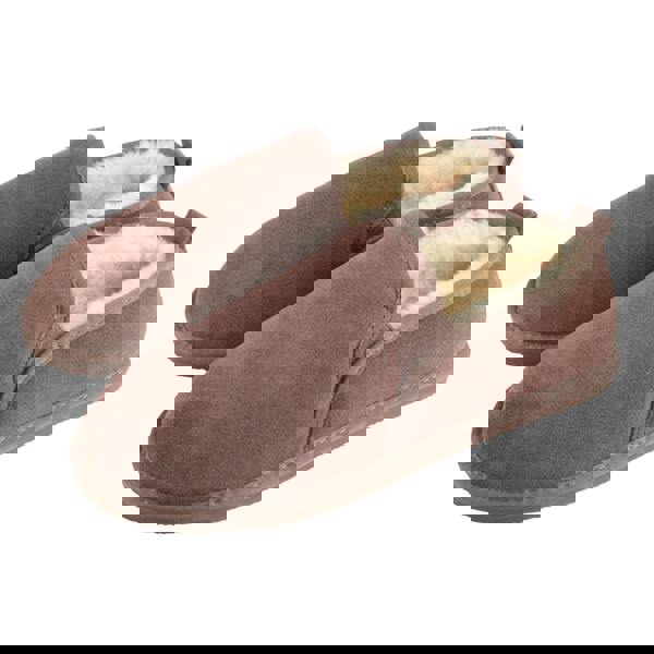 Eastern Counties Leather Mens Avi Sheepskin Hard Sole Slippers - Truffle Brown - 