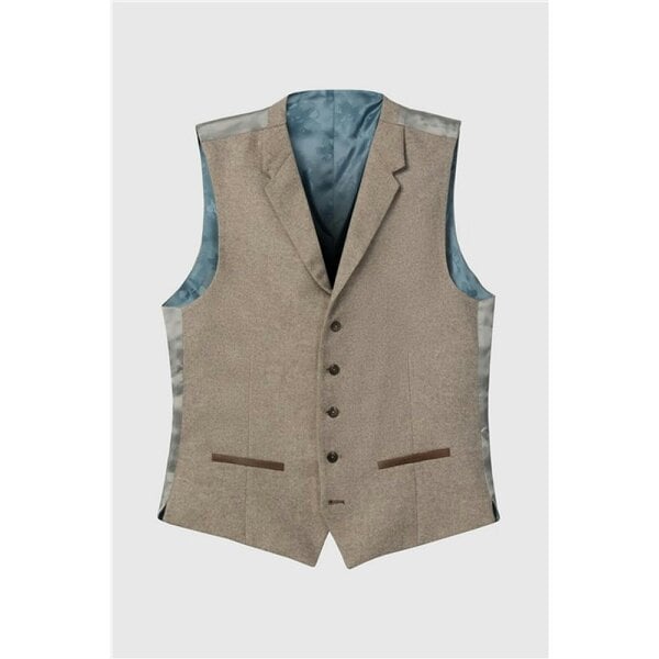 Ted Baker Tailored Fit Taupe Donegal Waistcoat