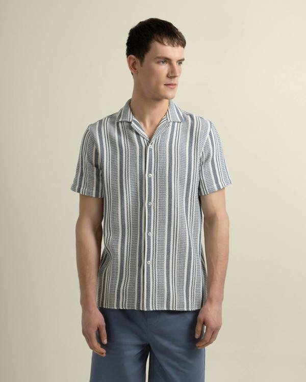 Larsson & Co Olsen - Waffle Stripe Short Sleeve Shirt