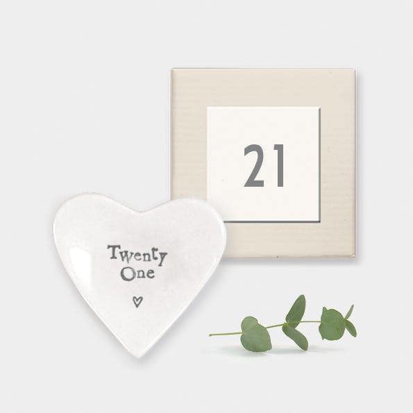 21st Birthday Porcelain Heart Trinket Dish – Twenty One