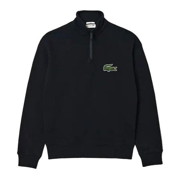 Lacoste Unisex Adult Quarter Zip Loose Sweatshirt - Black