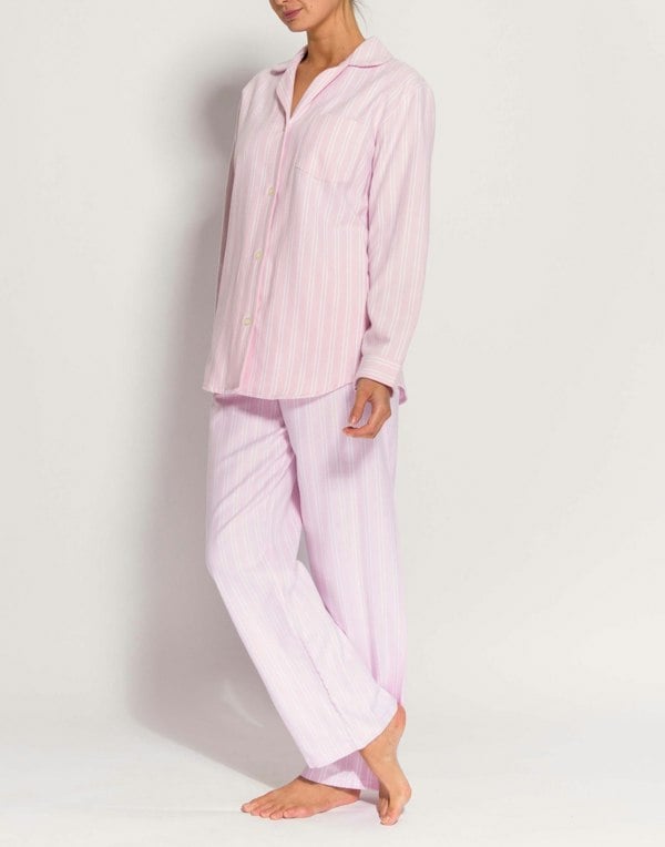 British Boxers Women's Brushed Cotton Pyjama Set – Westwood Pink Stripe