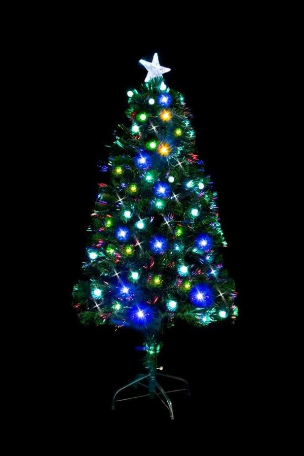 2ft to 6ft Pre-Lit Fibre Optic Christmas Trees with Berries, PVC and LEDs image 1