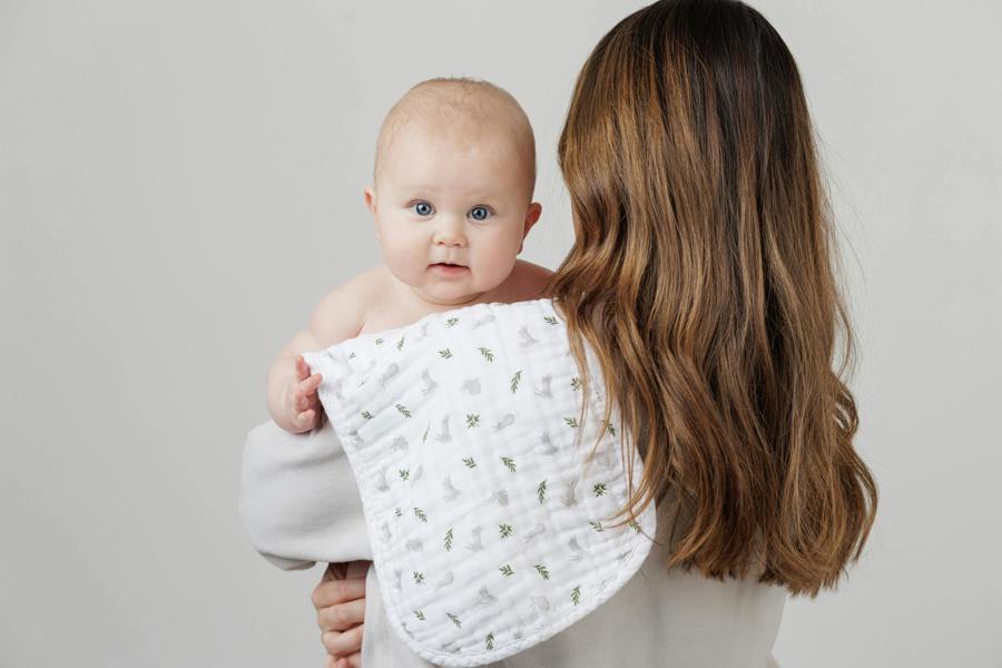 Lulujo - Cotton Muslin Winding Cloth - Bunnies & Fern 2 pack