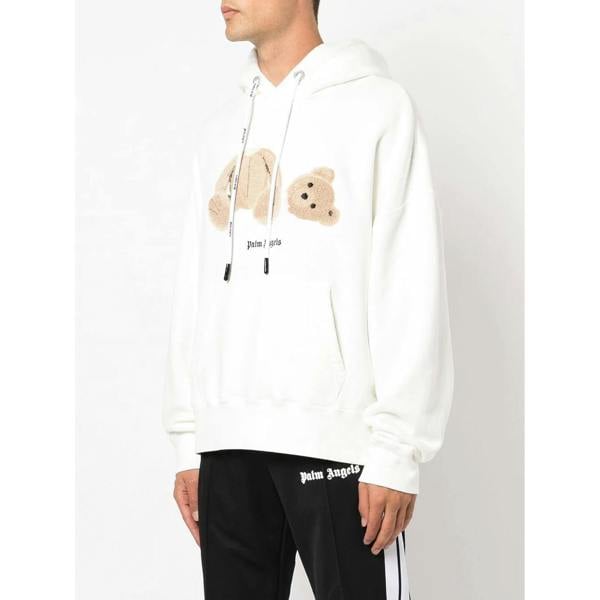 Palm Angels Bear-motif Hoodie   in  Light Brown