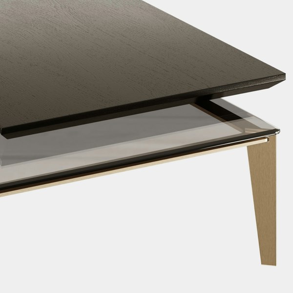 The Private Label Pawson Centre Table: Smoked Glass & Brass 