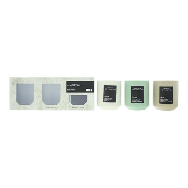 French Connection Stone Collection Trio of Candles Gift Set 3 x 140g