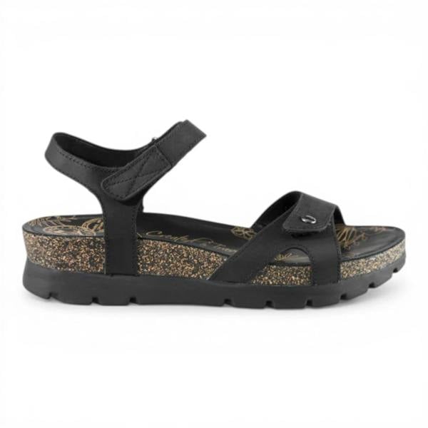 Panama Jack Women's Wedge Black Leather Platform Sandals -  Sulia B2