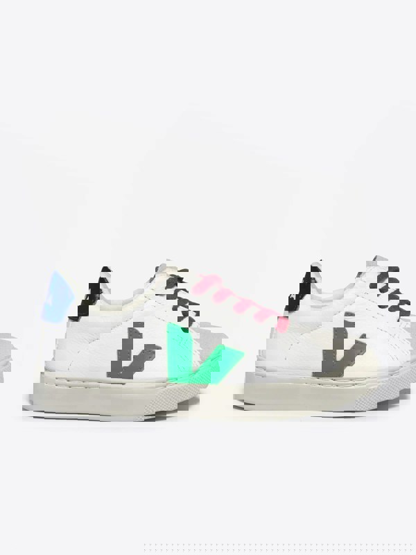 Veja Kids Laces Leather Esplar Trainers in White