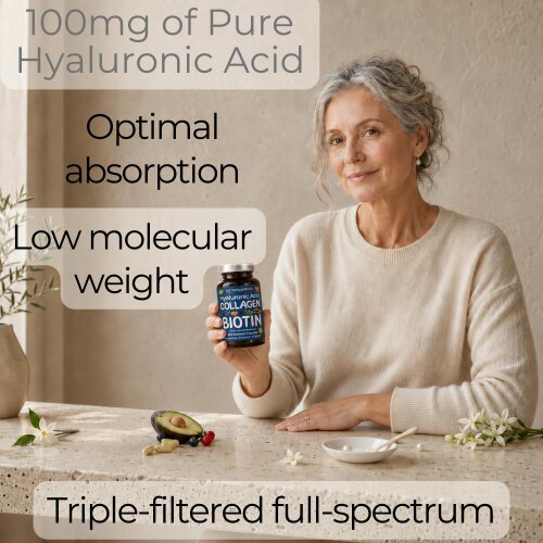Dietapplements Marine Collagen, Hyaluronic Acid, Biotin, Vitamins, Minerals & Superfood - 35 Ingredients
