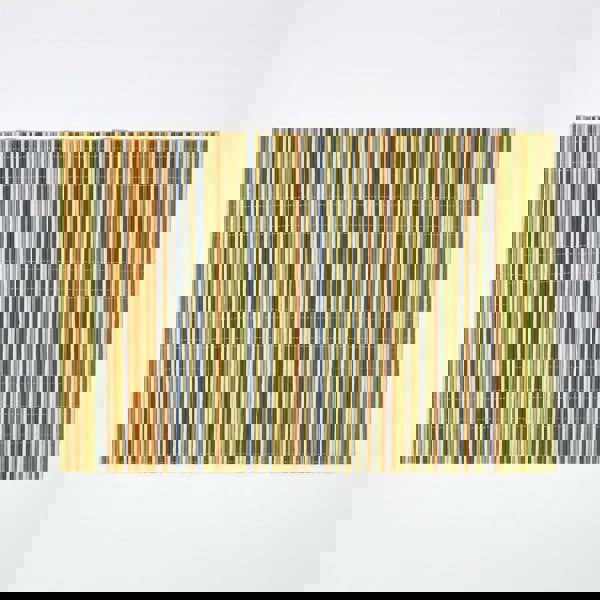 HOMESCAPES Striped Bamboo Placemats, Set of 2