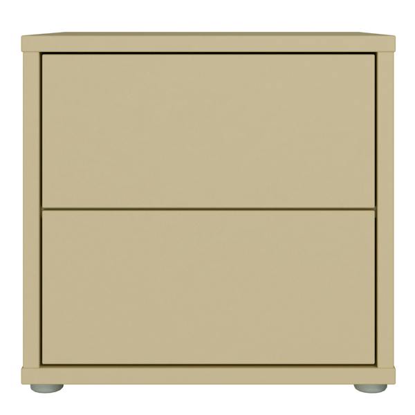 Furniture To Go Alice Springs Low Bedside Cabinet with 2 Drawers Push-to-Open in Butter Yellow