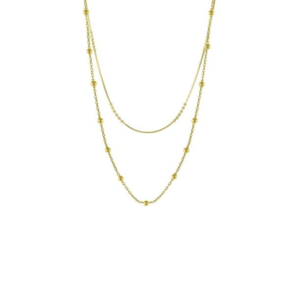 Spero London Beaded Chains Sterling Silver Layering Necklace Set