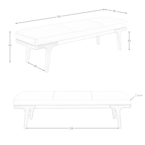 Angel Cerdá Mink leatherette  bench 5179