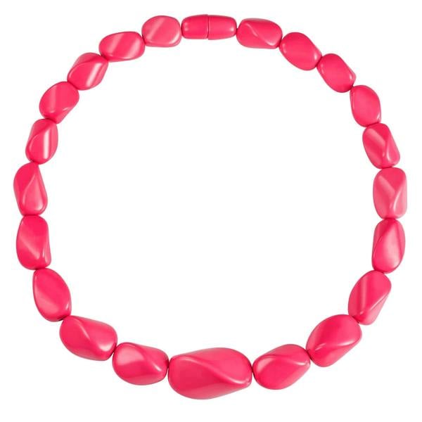 Zavana Twisted Pink Chunky Statement Necklace for Women