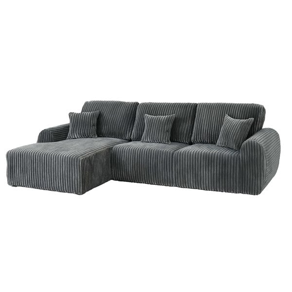 Furnishings For Less Vinci Soft Chunky Jumbo Cord 4 Seater Corner Sofa