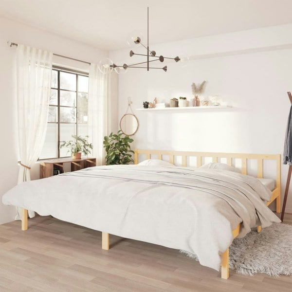 Berkfield Bed Frame Solid Wood Pine 180x200 cm Super King Size