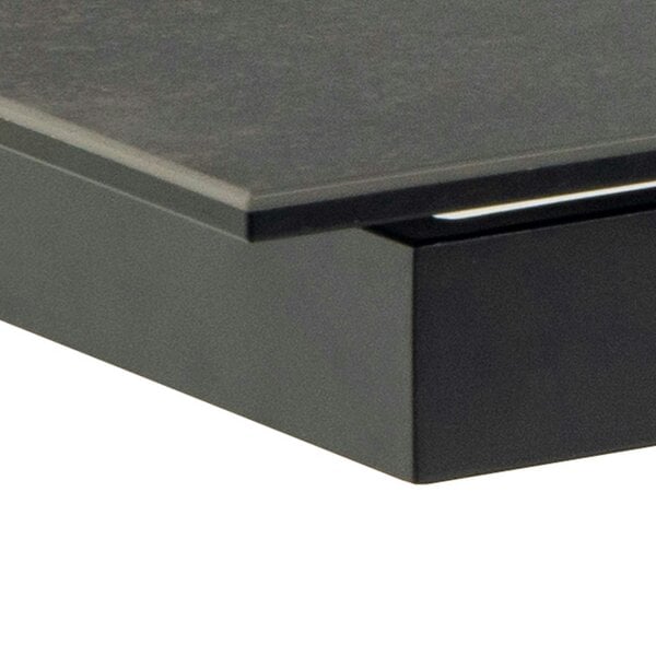 Wyld Haus Perth 200cm Black Ceramic Extendable Dining Table Industrial Black Metal Legs