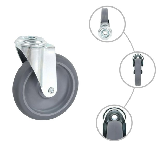 Berkfield Bolt Hole Swivel Casters 4 pcs 125 mm