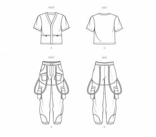 Know Me Sewing Pattern 2047, Shirts, Tops, Trousers for Men, BB (44-46-48-50-52) - Intermediate