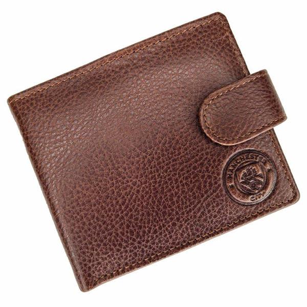 Manchester City FC Premium Brown Leather Wallet, Purses & Wallets, Sports, Gift