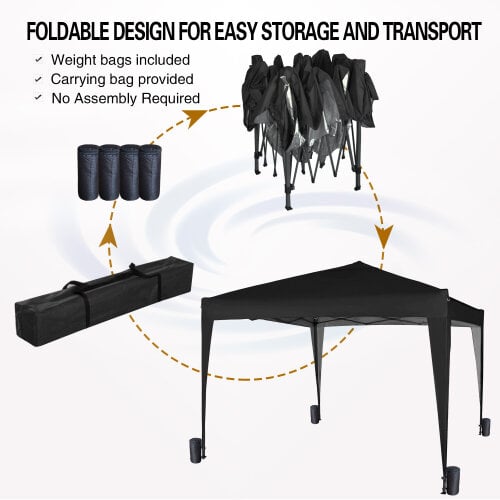 3x3m Pop up Gazebo Outdoor Patio Canopy Tent Black 3