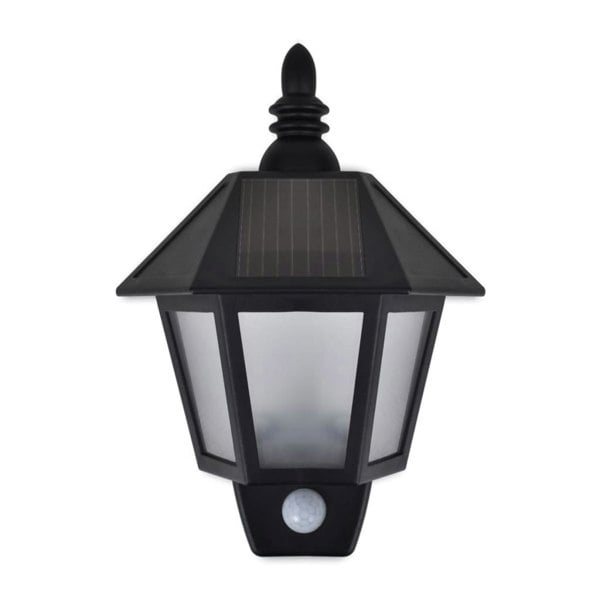 Berkfield Solar Wall Lamps 2 pcs with Motion Sensor Black