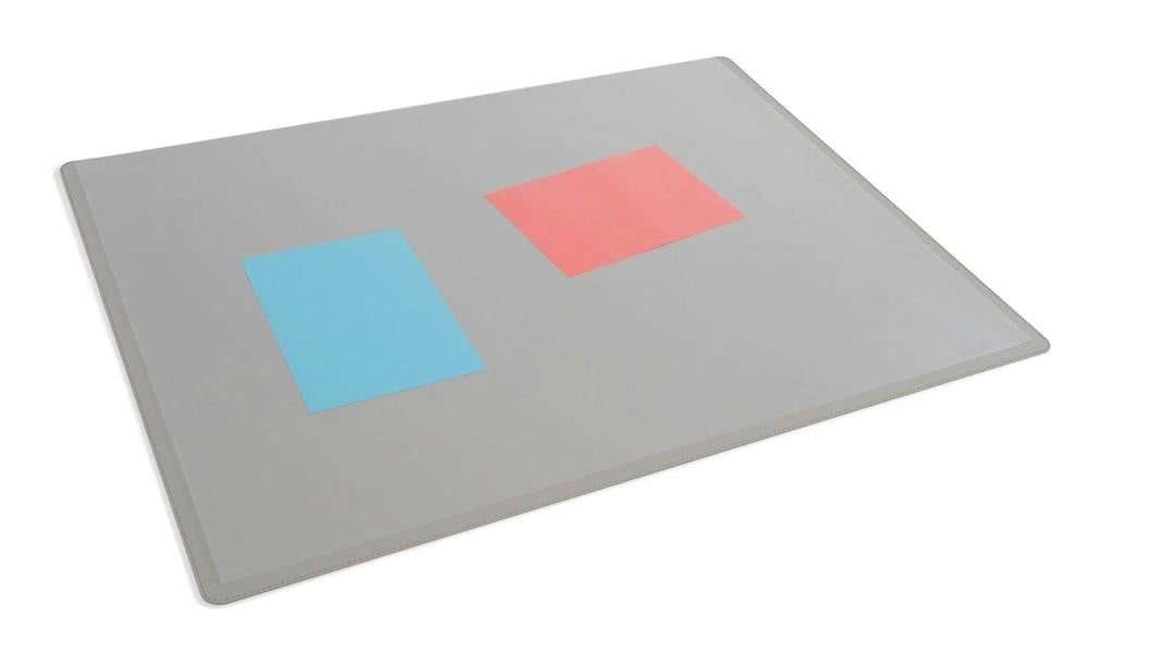 Durable Clear Overlay Desk Mat Notes Protector Pad | 5 Pack | 53x40 cm | Grey