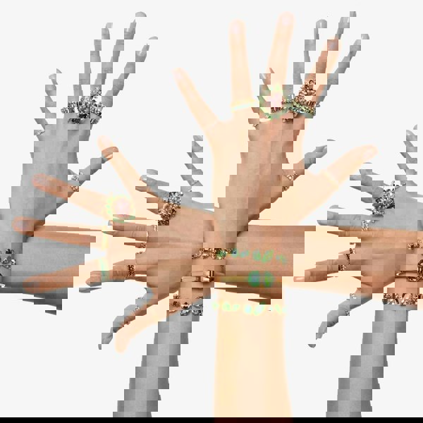 Swarovski Gema Gold Tone Mixed Cut Green Bracelet 5652822 M