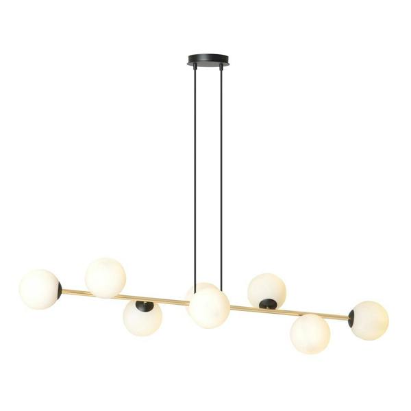 Emibig GRAVITY Pendant lamp 8 x E14  Black, gold with White Shade