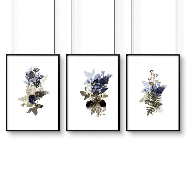 Wall paintings for kitchen | set of 3 Botanical art prints