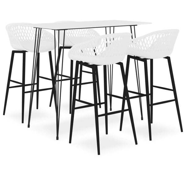 Berkfield 5 Piece Bar Set White