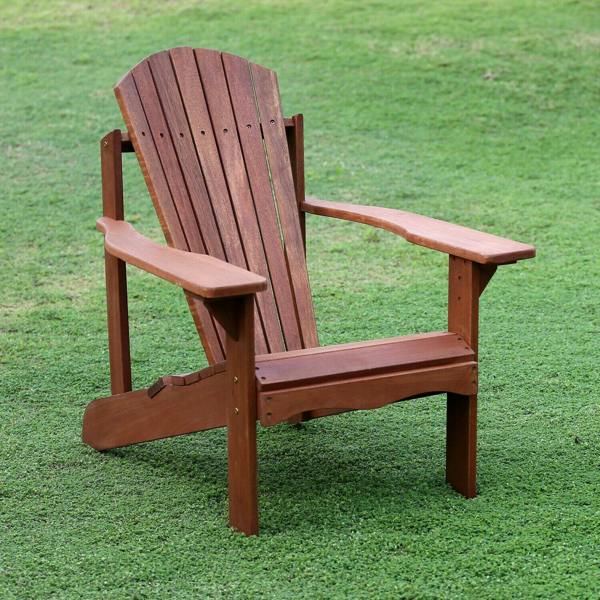 WALPLUS Tioman Hardwood Adirondack Patio Chair in Teak Oil, Natural | Modern Home Decor