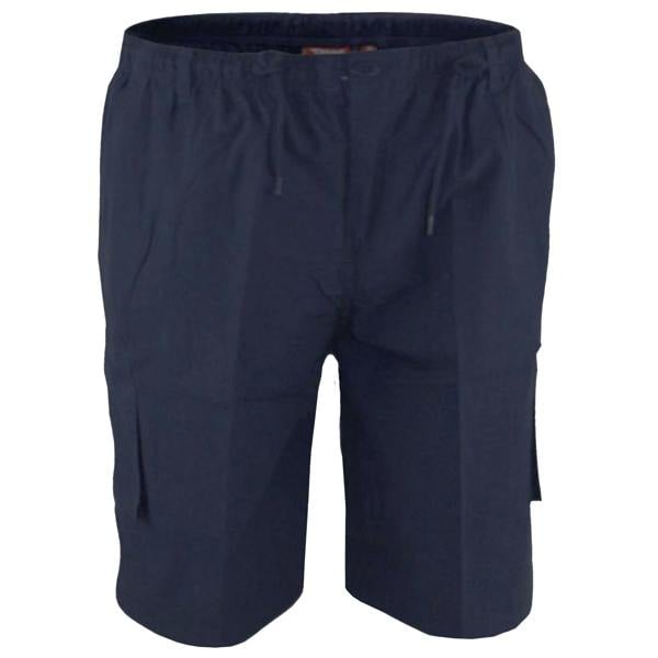 Duke Mens D555 Nick Elasticated Waist Cargo Shorts - Navy - 