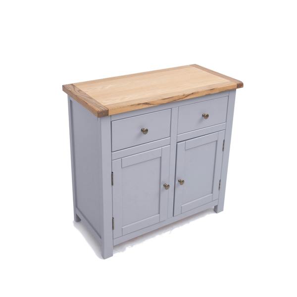 Cabinet Bits Mirano Grey 2 Drawer 2 Door Sideboard Brass Knob