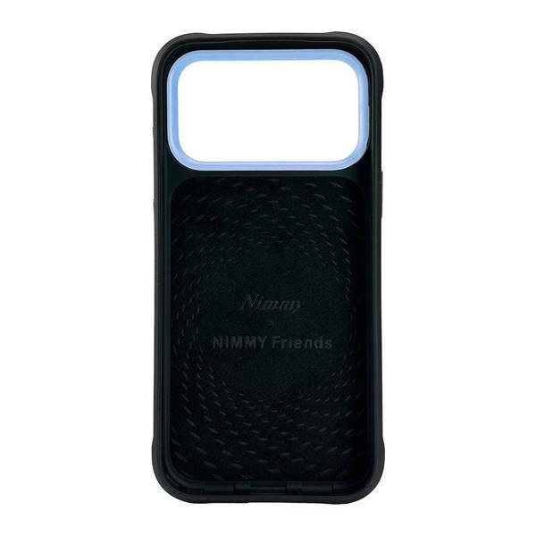 Nimmy Friends Nimmy Glass Cool Cat Face Case with Detachable MagSafe Grip Stand for iPhone 17 Pro Max 6.9" Black Blue - N-YJKM-CXZJ-IP17-PRO-MAX-03
