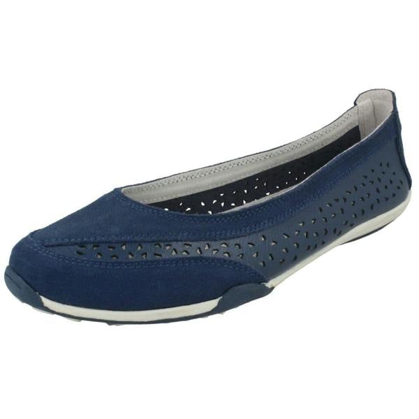 Down to Earth Ladies Down To Earth Suede Leather Ballerinas F80448