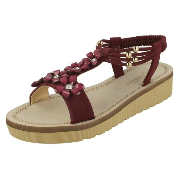 Savannah Ladies Savannah Flower Beaded Sandals