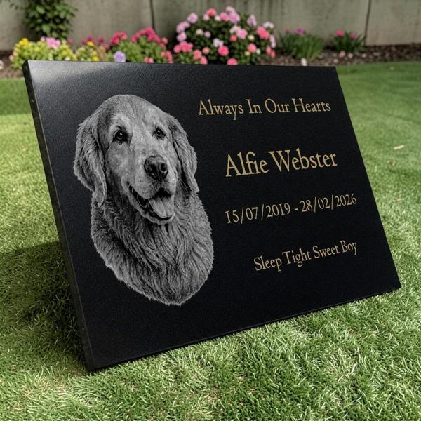 Memorials Direct Dog Memorial Granite Photo Plaque