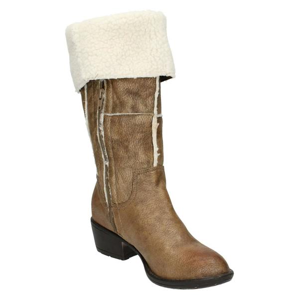 Spot On Ladies Spot On Mid Heel Fleece Lined Boot