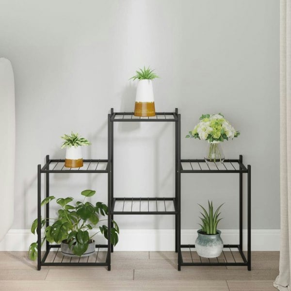 Berkfield Flower Stand 83x25x60 cm Black Iron