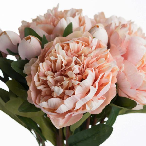 Wyld Haus Set of 3 Artificial Flowers Peach Peony Rose Stem