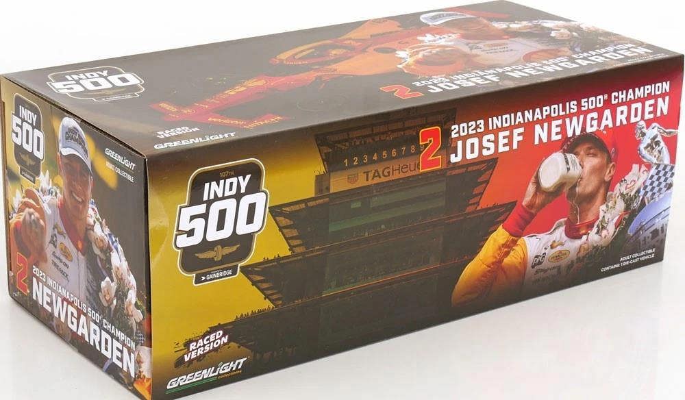 MCSlots Josef Newgarden #2 Indycar Penske Shell Oil 2023 Indy 500 Champion Raced Ver 1:18 Greenlight 11222
