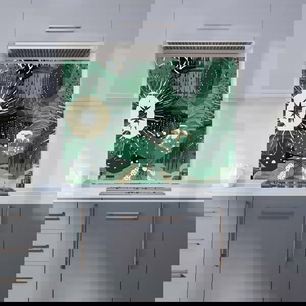 Warren Reed - Designer Abstract Green Moon Kitchen Splashback