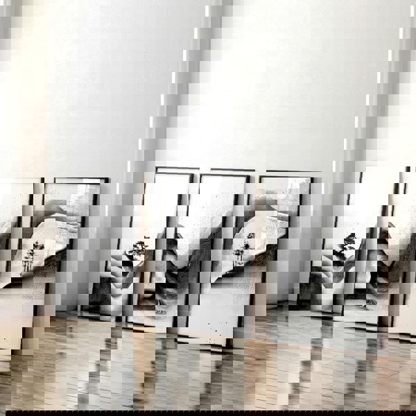 Modern Wall Art Living Room | Set of 3 Asian Inspired Wall art Prints