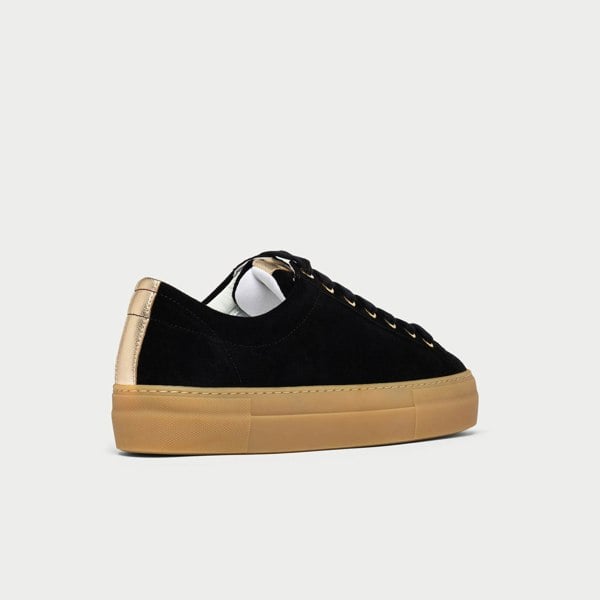 Calla Shoes Saturn - Black & Champagne Wide Fit Trainers