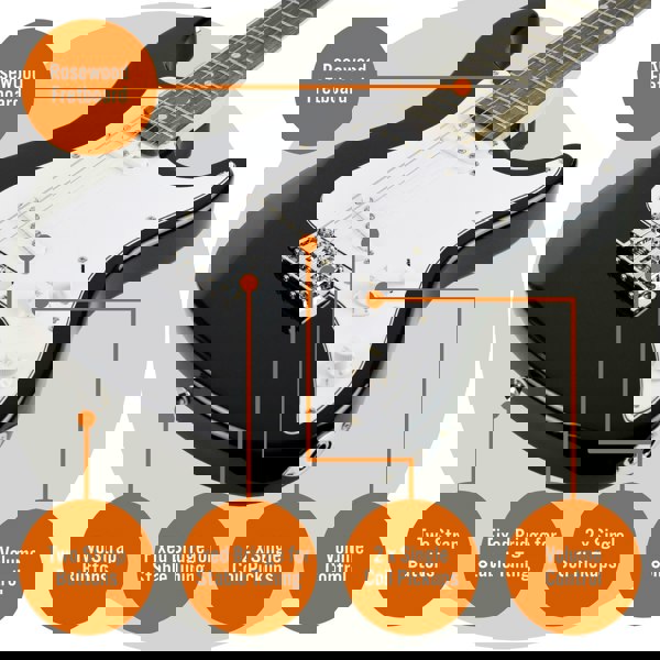 3rd Avenue 3/4 Size Electric Guitar Electric Guitars#Colour_Black