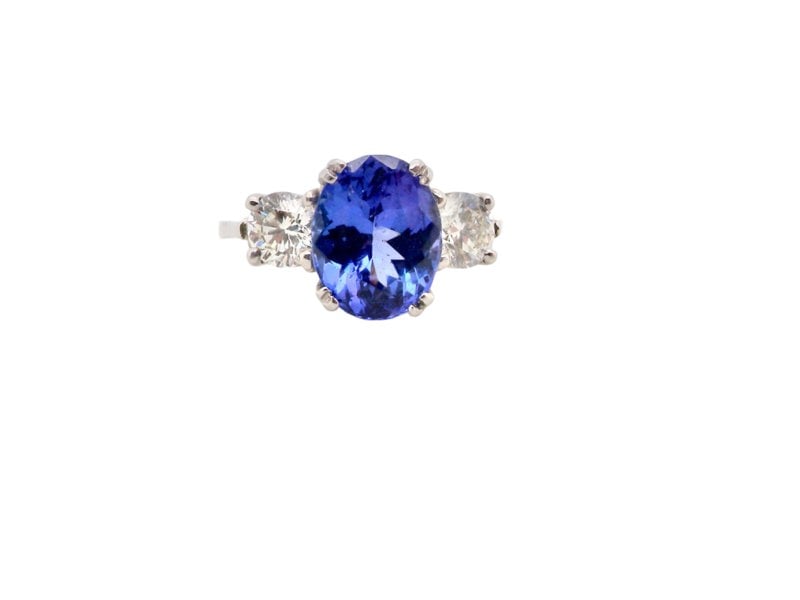 Vintage Tom A fabulous Tanzanite and Diamond platinum ring